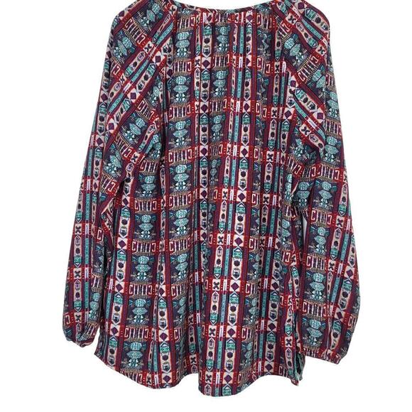 CHICOS Boho Aztec Print with Tassels Size Large - Picture 2 of 7